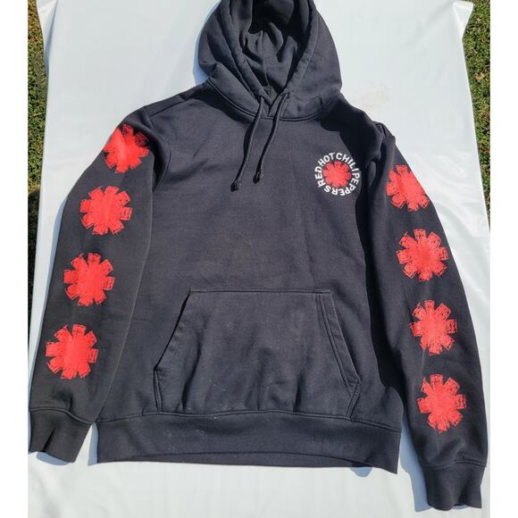 H&M Red Hot Chili Peppers Black Red White Pullover Hoodie Size Large - Picture 1 of 7